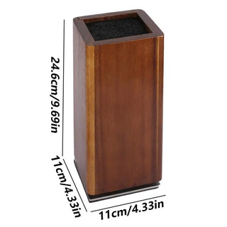 Magnetic Wooden Knife Holder – 360° Rotating Double-Sided Knife Block