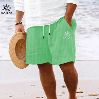 KAILAS Men’s Embroidered Logo Casual Shorts – Summer-Ready Style for Beach, Travel, and Everyday Comfort