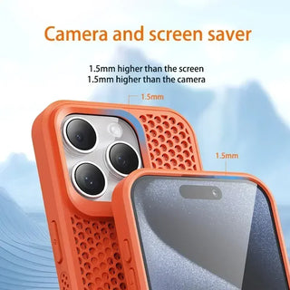 Honeycomb Cooling Magnetic iPhone Case – Breathable Heat-Dissipation Hard Cover for MagSafe