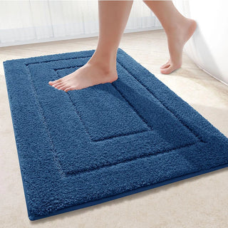 HOMAXY Double Frame Velveteen Bathroom Mat