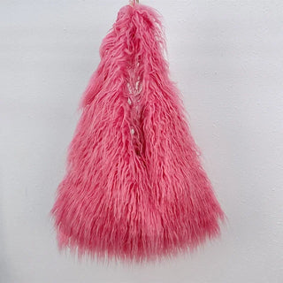 Wool Plush Women’s Y2K Faux Fur Drawstring Bucket Tote