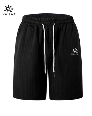 KAILAS Men’s Embroidered Logo Casual Shorts – Summer-Ready Style for Beach, Travel, and Everyday Comfort