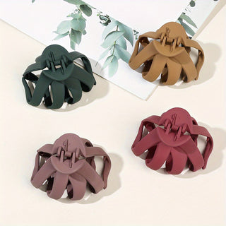 9-Piece Frosted Octopus Hair Clip Set – Matte Finish, Elegant & Cute Claw Clips