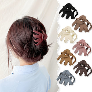 9-Piece Frosted Octopus Hair Clip Set – Matte Finish, Elegant & Cute Claw Clips