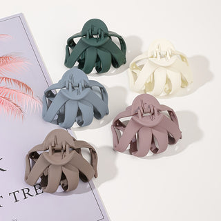 9-Piece Frosted Octopus Hair Clip Set – Matte Finish, Elegant & Cute Claw Clips